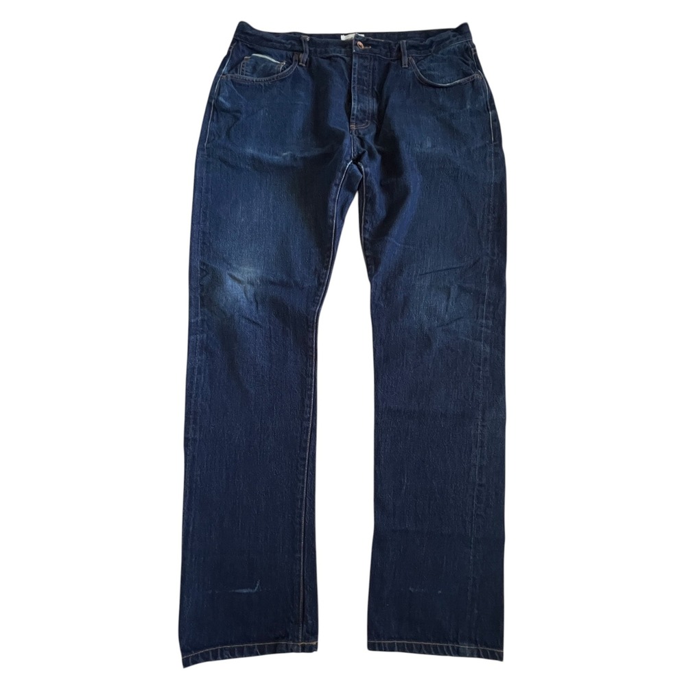 Taylor Stitch Democratic Jeans 38‎ Blue Selvedge Denim Buttonfly Organic Cotton